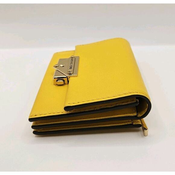 Michael Kors Yellow Leather Clip Front Small Wallet - Picture 6 of 11